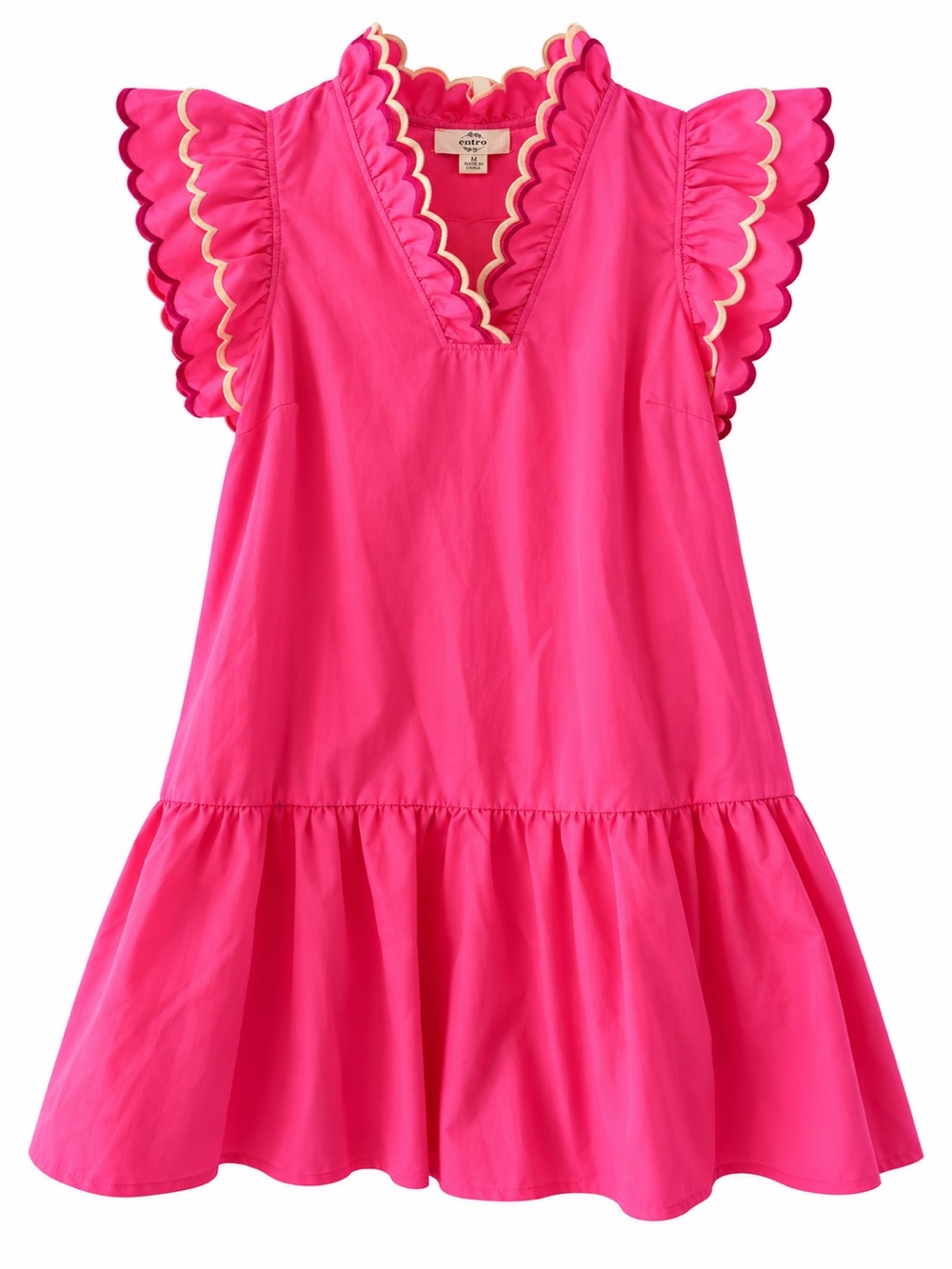 Entro Petal Pink Flutter Mini Dress